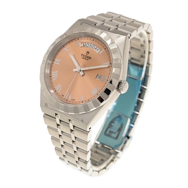 【7A Quality】TUDOR Royal Day/Date 41mm Salmon Dial Men's Automatic Bracelet Watch M28600-0009