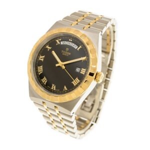 【7A Quality】TUDOR Royal Date/Day 41mm S&G Black Roman Dial Automatic Watch M28603-0003