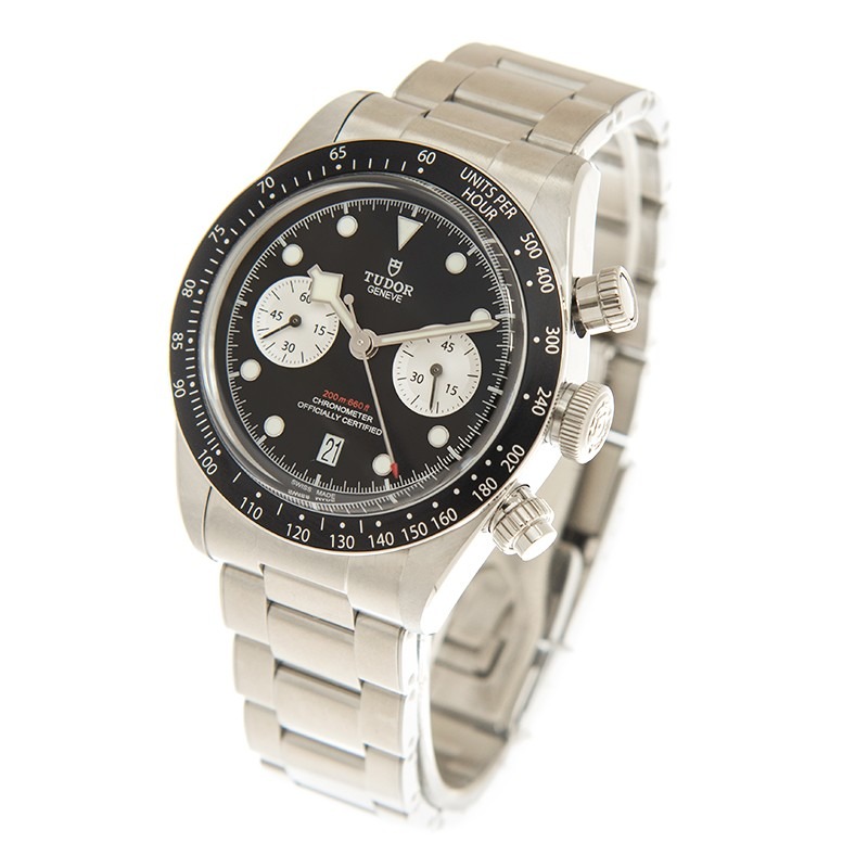 【7A Quality】TUDOR Black Bay Chrono 41mm Black/Silver Dial Men's Automatic Bracelet Watch M79360N-0001