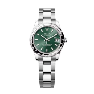 RLX Datejust m278344-0019/0020 Mint Green Dial 31mm Domed Diamond Oyster Watch