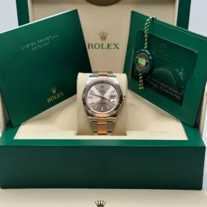 RLX Datejust 41mm 126331 Sundust Index Oyster Steel and Everose Gold Watch