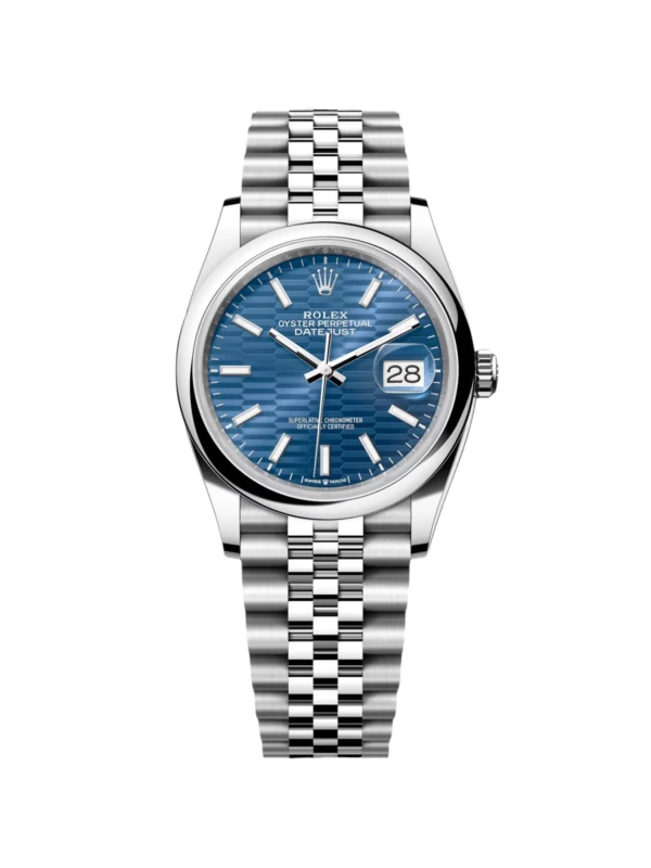 RLX Datejust 36mm 126200 Oyster Perpetual Blue Fluted Motif Dial Jubilee Stainless Steel