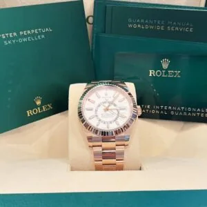 RLX Sky-Dweller 42mm 336935-0003/0007 Rose Gold White Dial Oyster