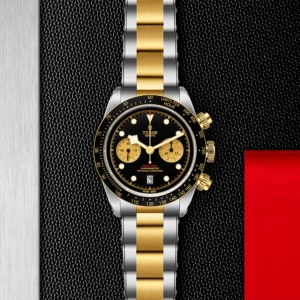 【7A Quality】TUDOR Black Bay S&G 41mm Black/Gold Dial Men's Chronograph Bracelet Watch M79363N-0001