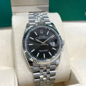 RLX Datejust 36mm 126234 Black Index Jubilee Stainless Steel Mens Watch