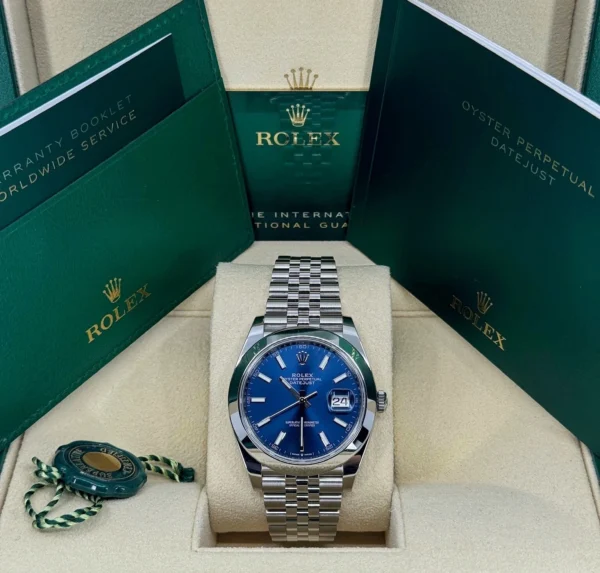 RLX Datejust 41mm 126300 Blue Index Jubilee Stainless Steel Men’s Watch