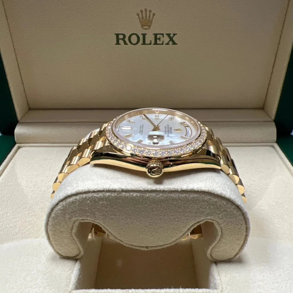 RLX Day-Date 40mm White Mother-of-Pearl Dial President Watch 228348RBR-0046