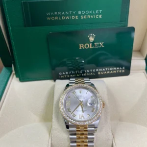 RLX Datejust 36mm 126283 Silver Dial Diamond Bezel Jubilee Bracelet Watch