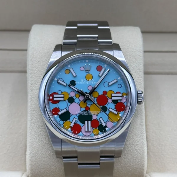 RLX 124300-0008 Oyster Perpetual 41mm Turquoise blue Celebration Dial
