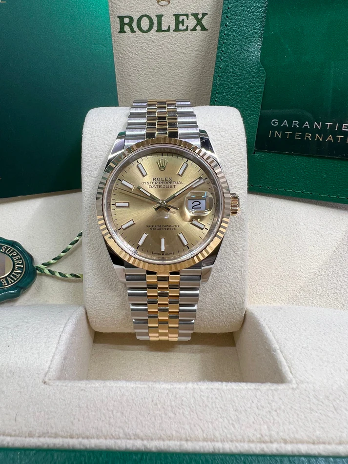 RLX Datejust 36mm 126233 Champagne Dial Jubilee Bracelet Watch