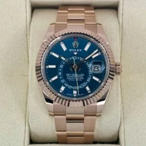 RLX Sky-Dweller 42mm 336935-0001/0005 Rose Gold Blue Dial Oyster