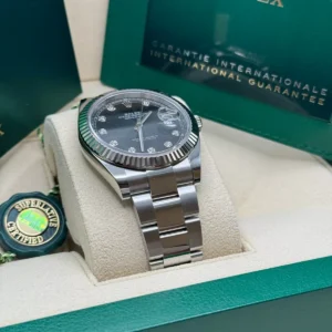 RLX Datejust 41mm 126334 Black Diamond Oyster Stainless Steel Mens Watch
