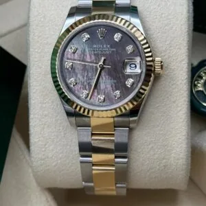 RLX Datejust m278273-0023/0024 31mm Black Mother-of-Pearl Dial Stainless Steel and Yellow Gold Oyster Watch