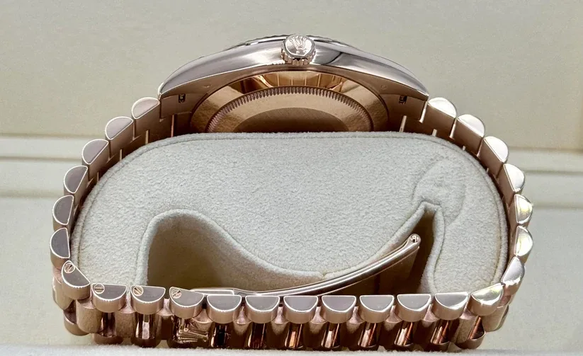 RLX Day-Date "President" 40mm Everose Gold Sundust Roman Dial - 228235