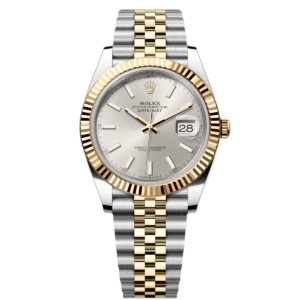 RLX Datejust 41mm 126333 Silver Index Oyster Steel and Yellow Gold Mens Watch