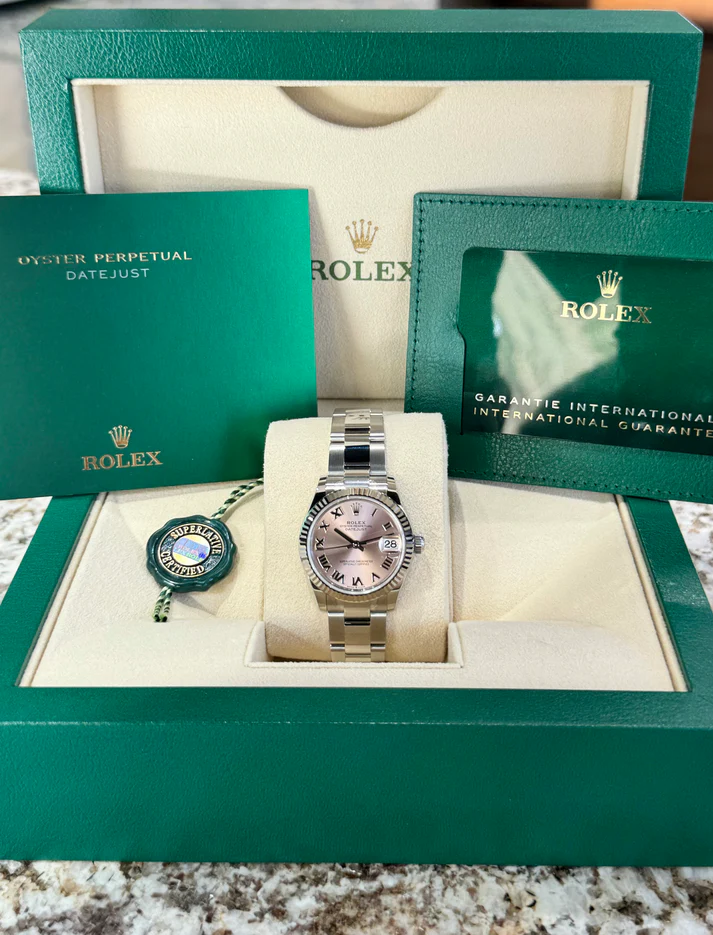 RLX Datejust m278274-0019/0020 Pink 31mm Dial Oyster Watch