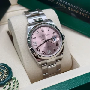 RLX Datejust 36mm 126234 Pink Roman Dial Oyster Stainless Steel