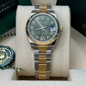 RLX Datejust m278273-0015/0016 31mm Olive Green Dial Stainless Steel and Yellow Gold Oyster Watch