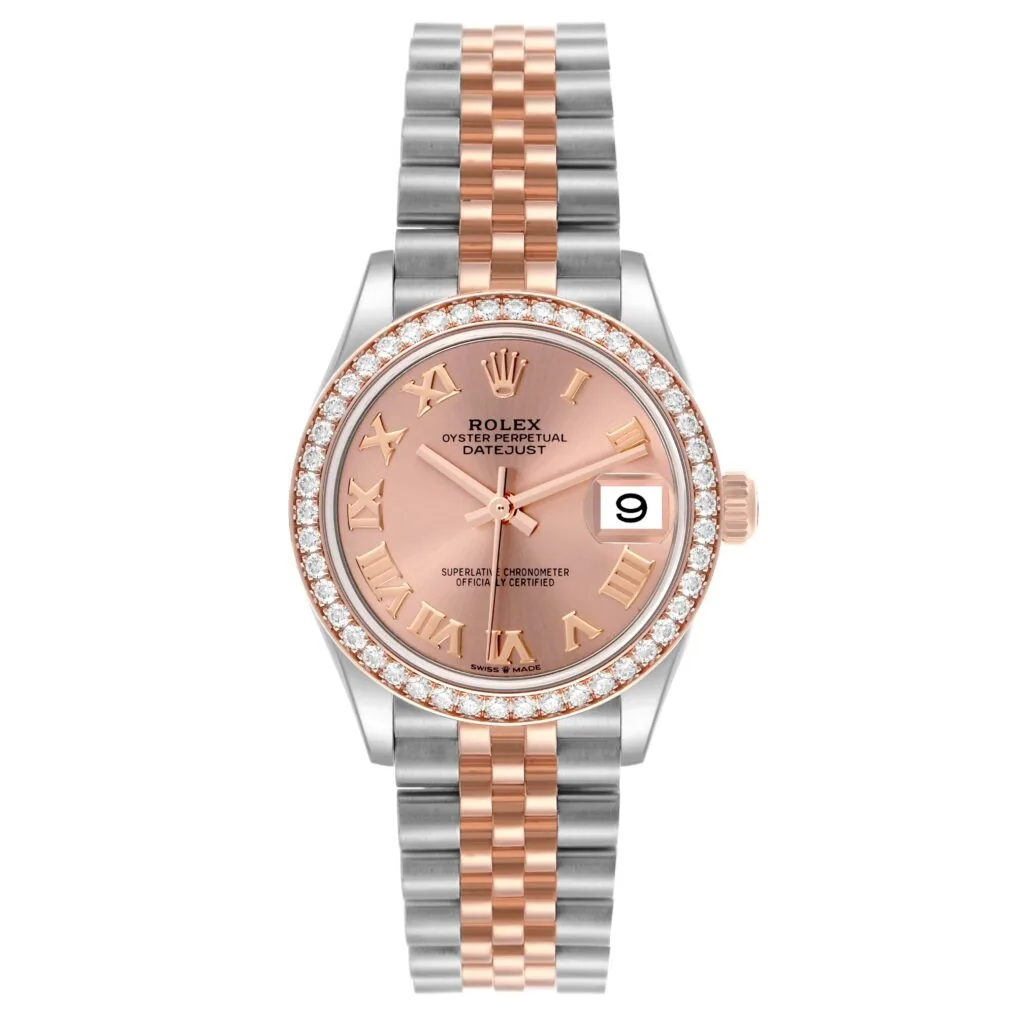 RLX Datejust m278381-0001/0002 Rose Roman Dial Diamond-Set Bezel 31mm