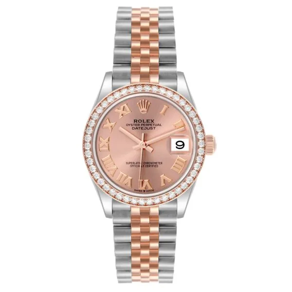 RLX Datejust m278381-0001/0002 Rose Roman Dial Diamond-Set Bezel 31mm