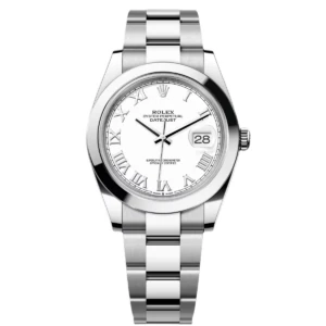 RLX Datejust 41mm Smooth Bezel White Roman Dial Jubilee - 126300