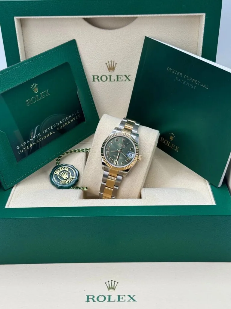 RLX Datejust m278273-0015/0016 31mm Olive Green Dial Stainless Steel and Yellow Gold Oyster Watch