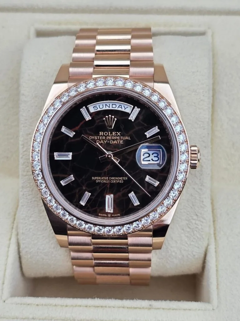 RLX Day-Date 40mm Eisenkiesel / Diamonds Dial 228345rbr-0016