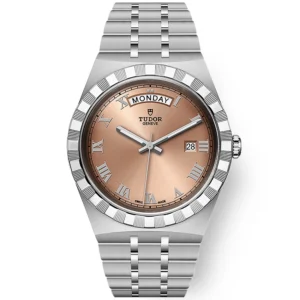 【7A Quality】TUDOR Royal Day/Date 41mm Salmon Dial Men's Automatic Bracelet Watch M28600-0009