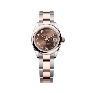 RLX Lady-Datejust 31mm 279161 Chocolate Roman Dial, Two Tone Stainless Steel & 18K Rose Gold Oyster Bracelet Women's Watch