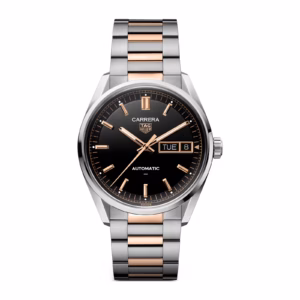 【7A Quality】TAG Heuer Carrera Day-Date 41mm Mens Watch Black Rose Gold WDA2111.BD0001