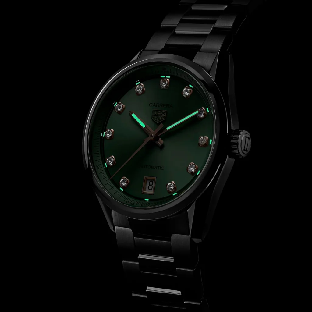 【7A Quality】TAG Heuer Carrera Date 36mm Ladies Watch Green Diamond Dot WBN2317.BA0001