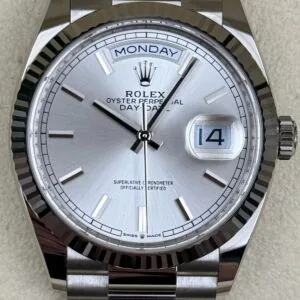 RLX Day-Date "President" 40mm Silver Diamonds Dial 228236-0002