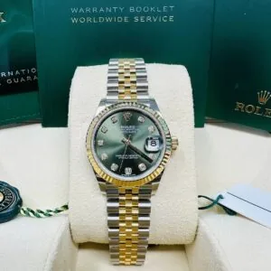 RLX Datejust m278273-0029/0030 31mm Olive Green Dial Stainless Steel and Yellow Gold Oyster Watch