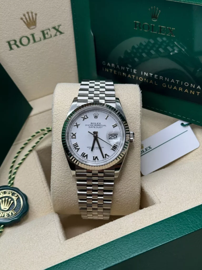 RLX Datejust 41mm 126334 White Roman Oyster Stainless Steel Mens Watch