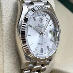 RLX Day-Date "President" 40mm Silver Diamonds Dial 228236-0002