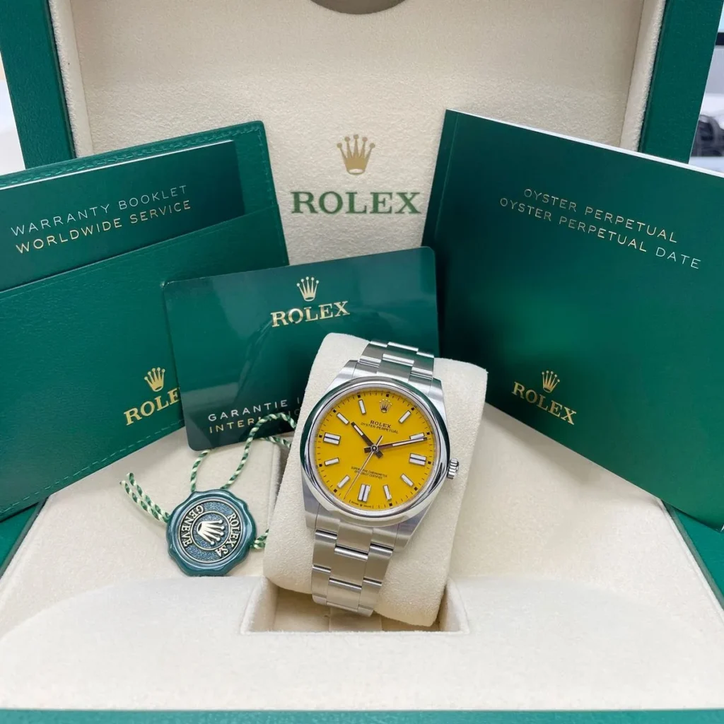 RLX Oyster Perpetual 41mm 124300-0004 Yellow Dial