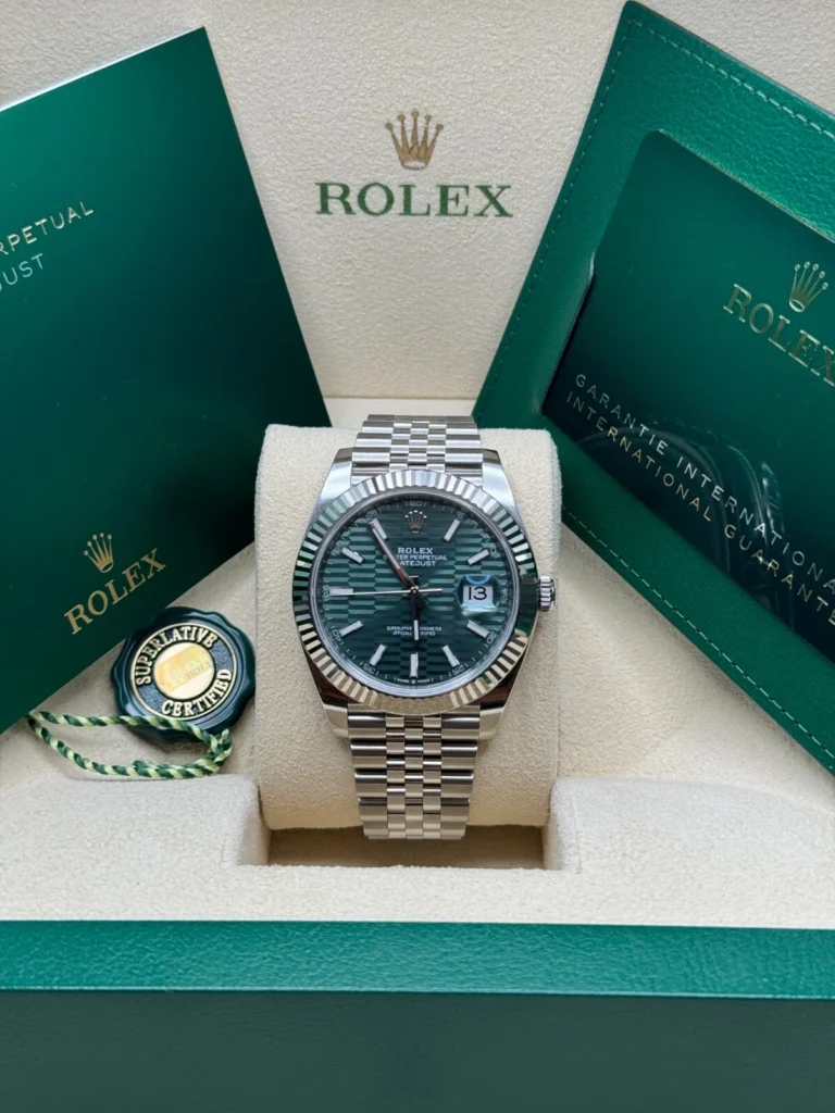 RLX Datejust 41mm 126334 Mint Green Fluted Motif Dial Oyster Bracelet