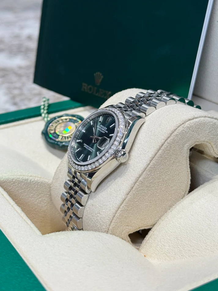 RLX Datejust m278384RBR-0021/0022 Mint Green 31mm Dial Oyster Watch