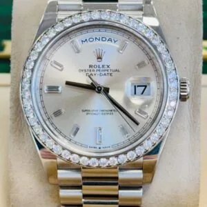 RLX Day-Date 40mm 228349RBR-0001 Silver Dial President Bracelet
