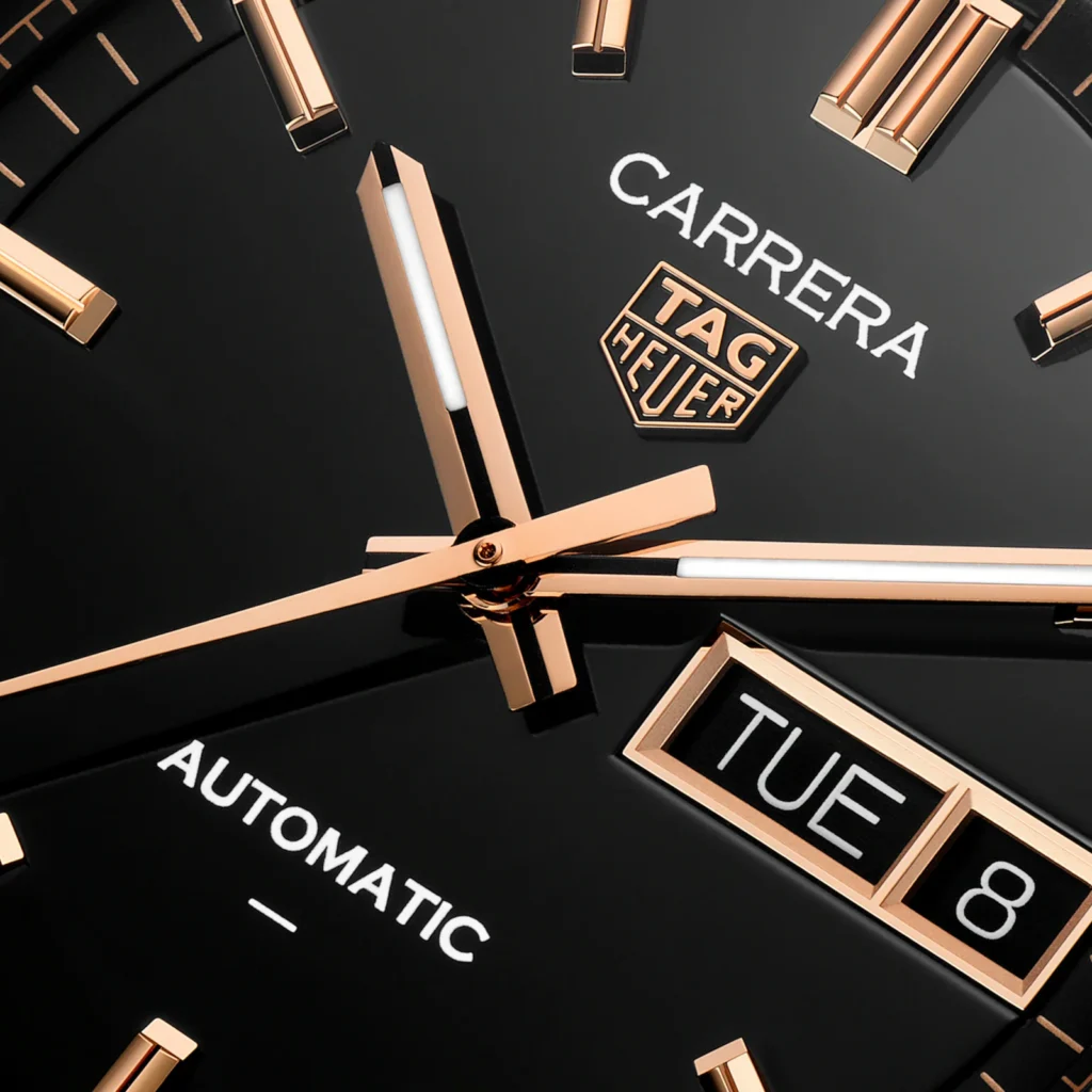 【7A Quality】TAG Heuer Carrera Day-Date 41mm Mens Watch Black Rose Gold WDA2111.BD0001