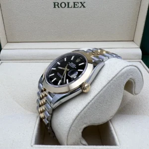 RLX Datejust 41mm 126303 Black Index Jubilee 41mm Steel and Yellow Gold Mens Watch