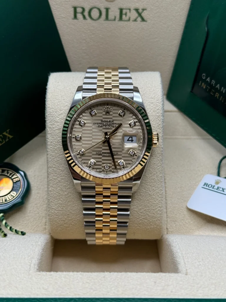 RLX Datejust 36mm 126233 Champagne Fluted Motif Diamond Dial Jubilee Bracelet