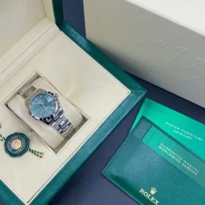 RLX Datejust m278344-0019/0020 Mint Green Dial 31mm Domed Diamond Oyster Watch
