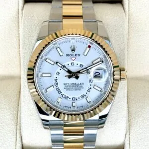 RLX Sky-Dweller 42mm 336933-0005/0006 Two-Tone Yellow Gold White Dial Oyster