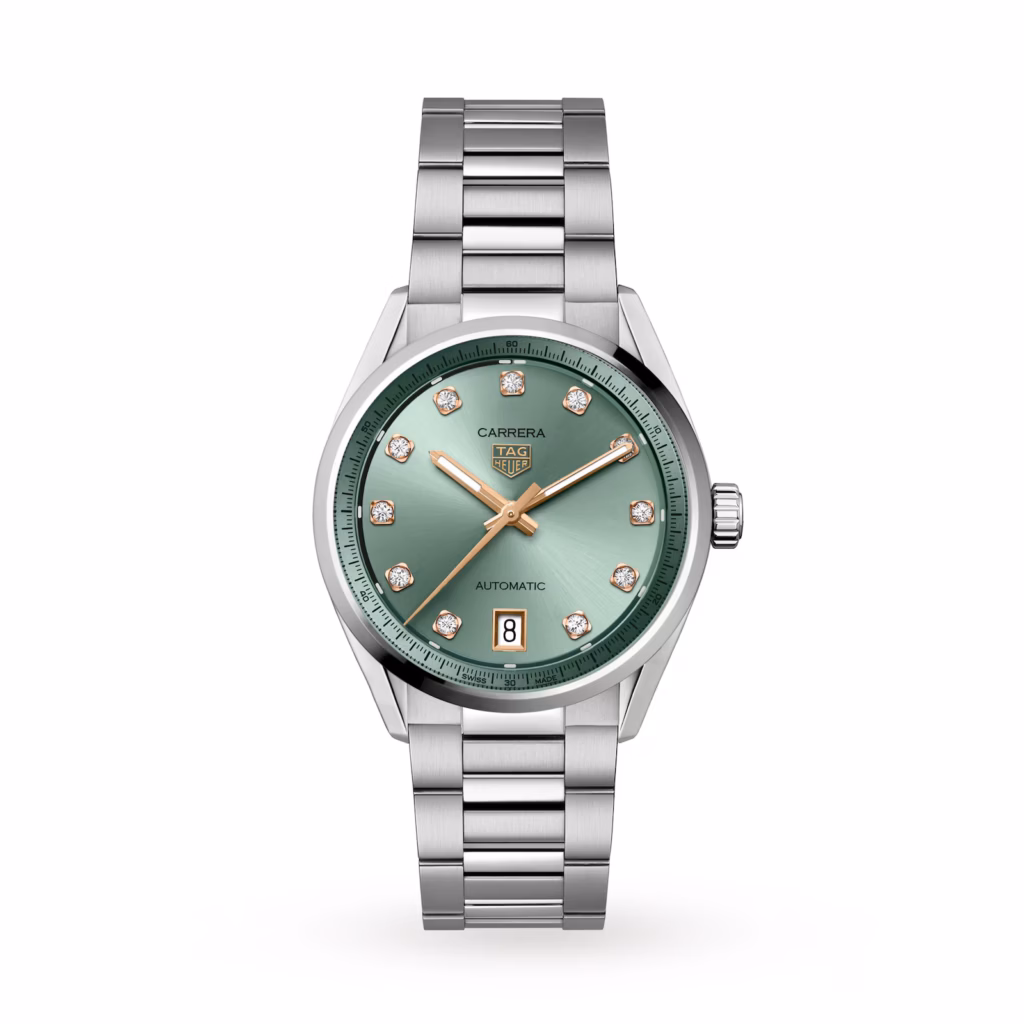 【7A Quality】TAG Heuer Carrera Date 36mm Ladies Watch Green Diamond Dot WBN2317.BA0001