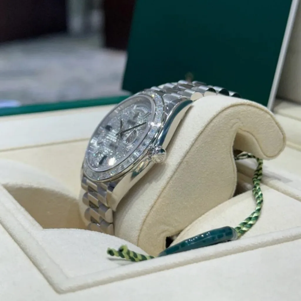 RLX Day-Date 40mm 228396TBR-0021 Diamonds Sapphires Dial