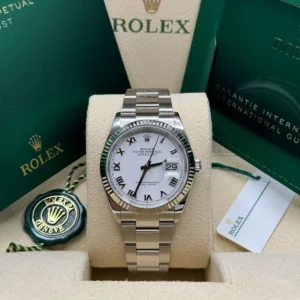 RLX Datejust 41mm 126334 White Roman Oyster Stainless Steel Mens Watch