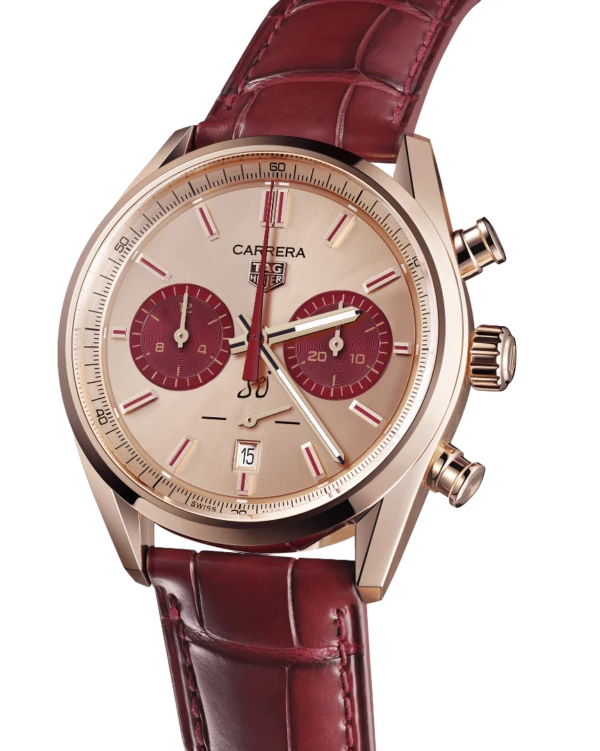 【7A Quality】TAG Heuer Carrera Chronograph Automatic 42 mm Gold 5N CBN2048.FC8323