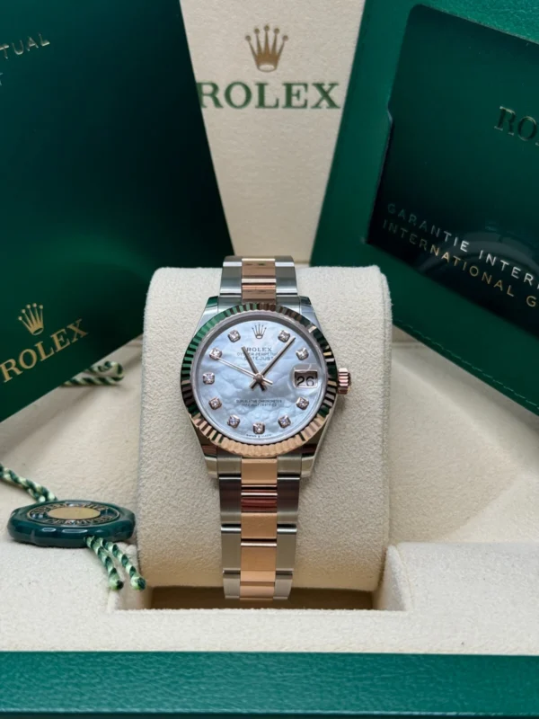 RLX Datejust m278271-0025/0026 White Mother-of-Pearl 31mm Dial Oyster Bracelet Watch