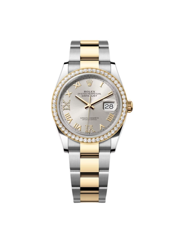 RLX Datejust 36mm 126283 Silver Dial Diamond Bezel Jubilee Bracelet Watch